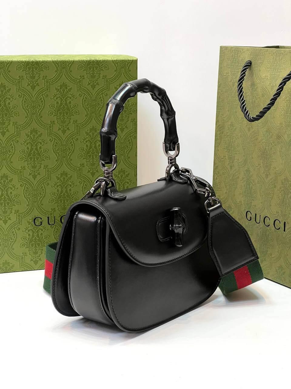 GG Bamboo 1947 mini top handle bag black Reeby Bags