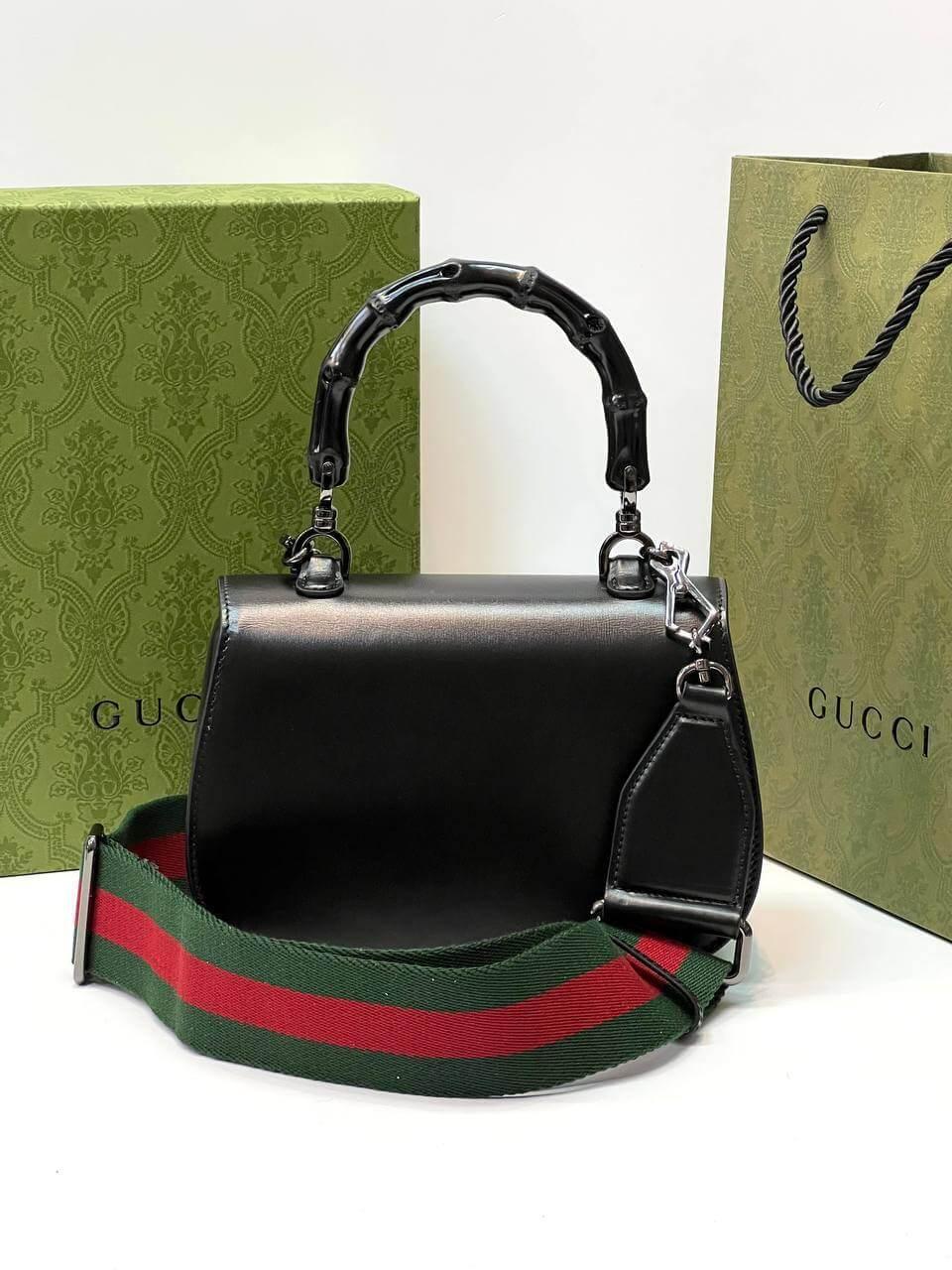 GG Bamboo 1947 mini top handle bag black Reeby Bags