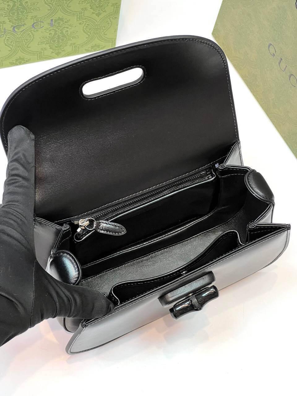 GG Bamboo 1947 mini top handle bag black Reeby Bags