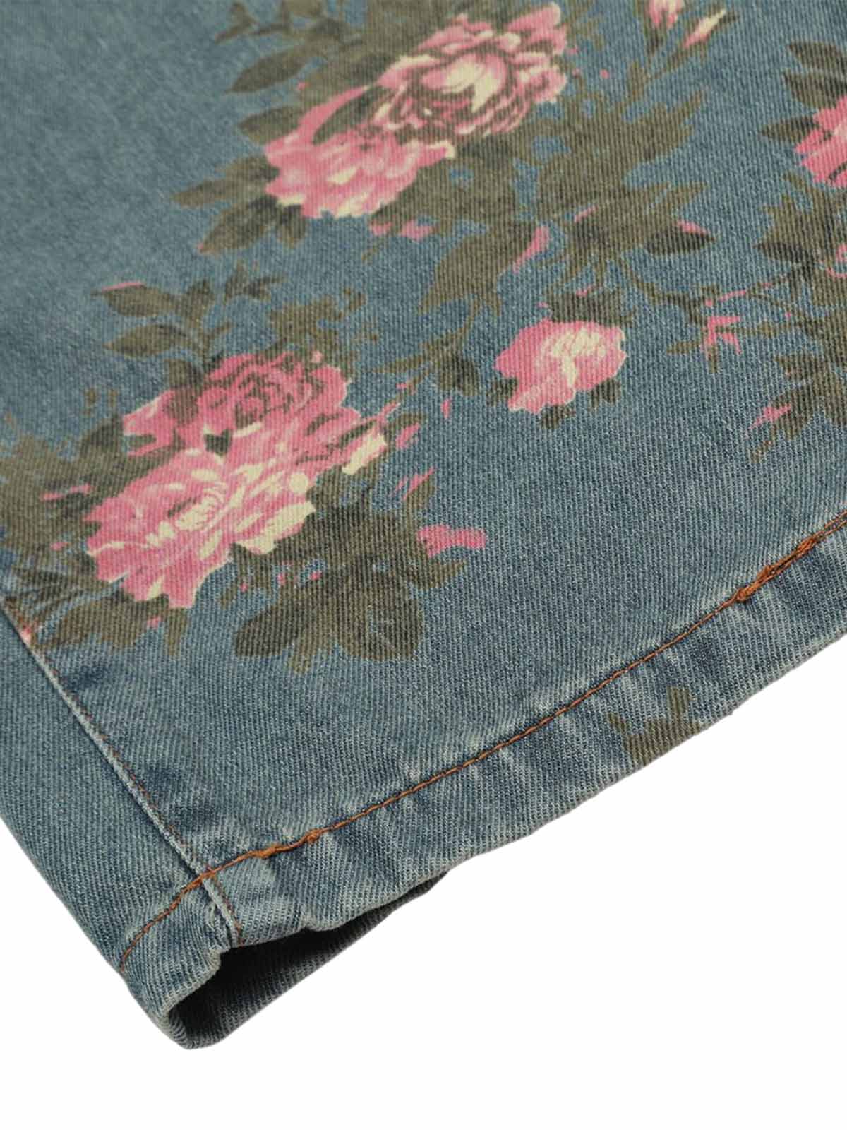 Goatlv Floral Print Straight Jeans - 2409 - Goatlv