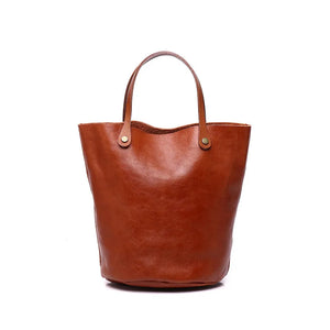 Retro Vegetable Tanned Leather Handbag Trendha