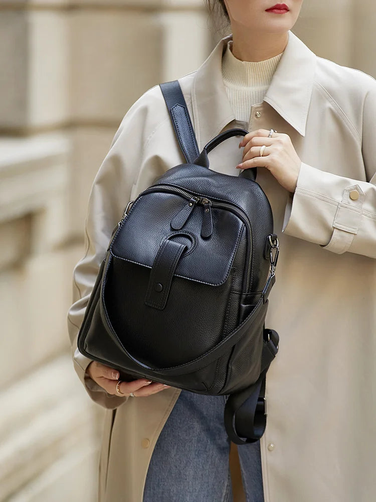 Elegant Genuine Leather Women's Backpack Trendha
