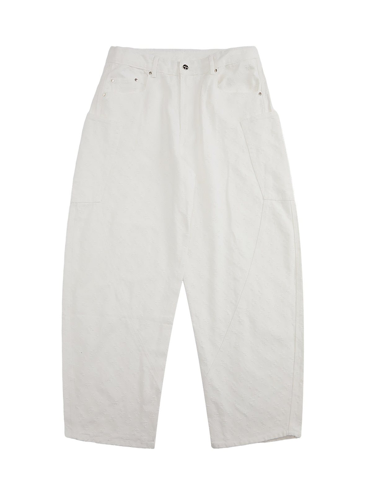 Textured Structured Barrel Jeans - Goatlv