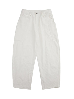Textured Structured Barrel Jeans - Goatlv