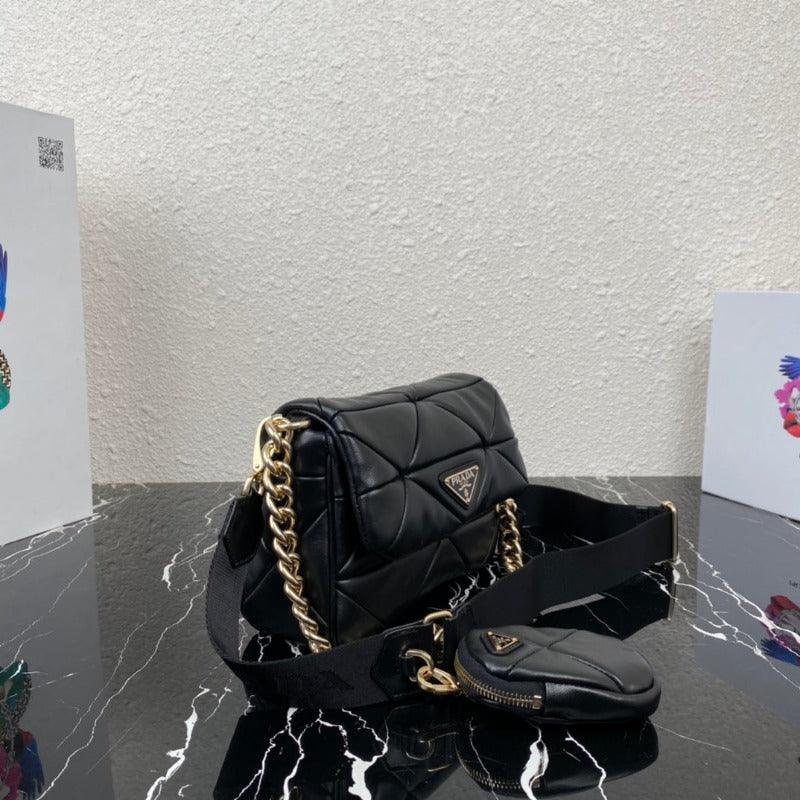 1984 - Nappa Quilted Shoulder Bag Black - GoatLV