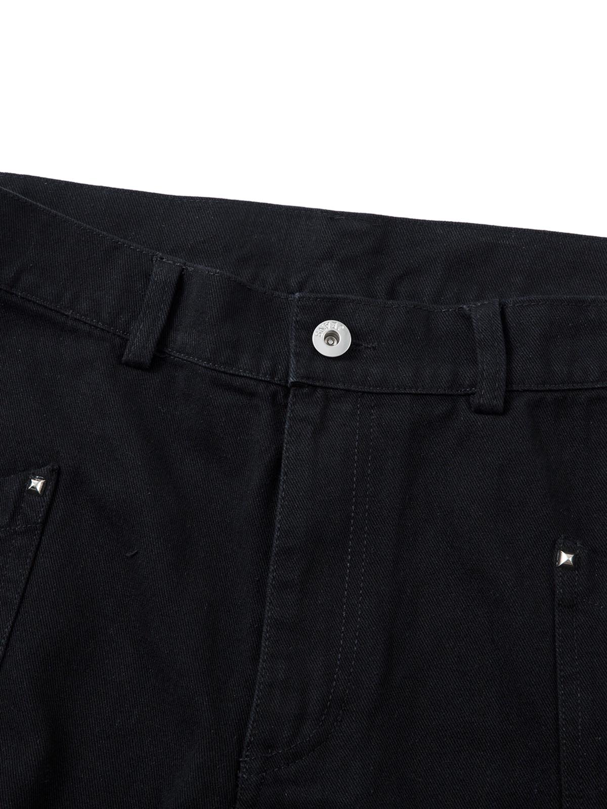 Deconstructed Split Rivet Cargo Jeans - Goatlv