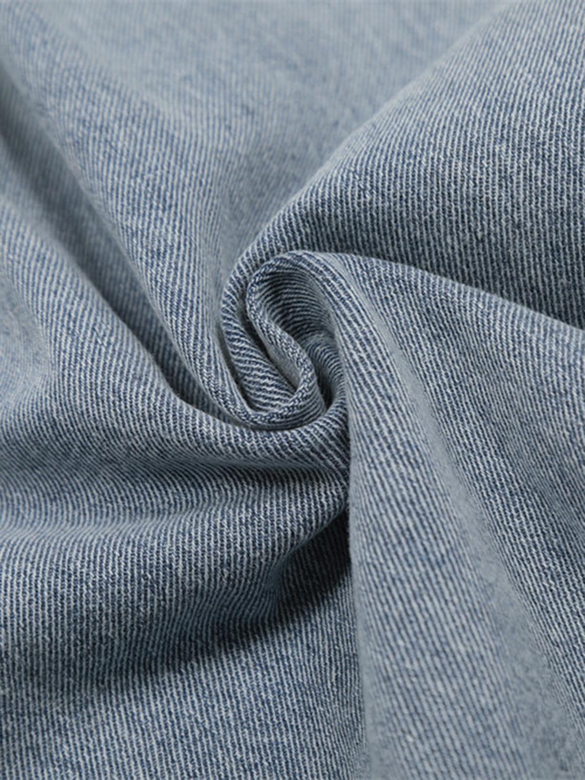 Side-Scarf Pleated Baggy Jeans - Goatlv