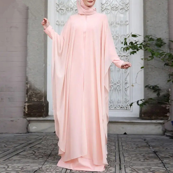 Artistic Retro Leisure Loose Plus Size Crew Neck Dress Nyzzle