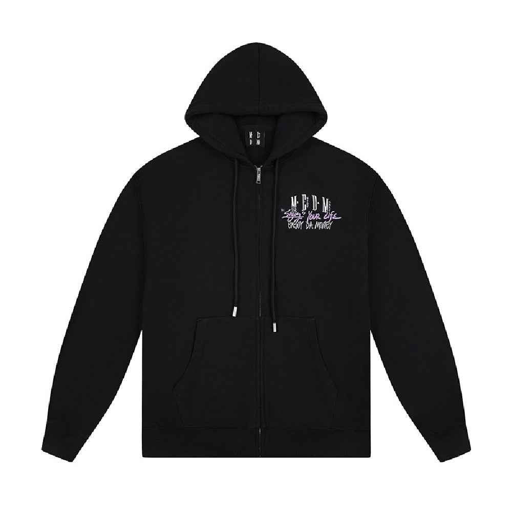Zip-Up Hoodie With Enjoy Your Life Print
