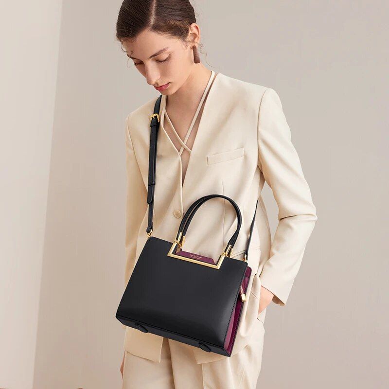 Elegant Large Capacity Leather Tote Bag Trendha