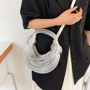 Golden Luxury Handwoven Noodle Bags Trendha