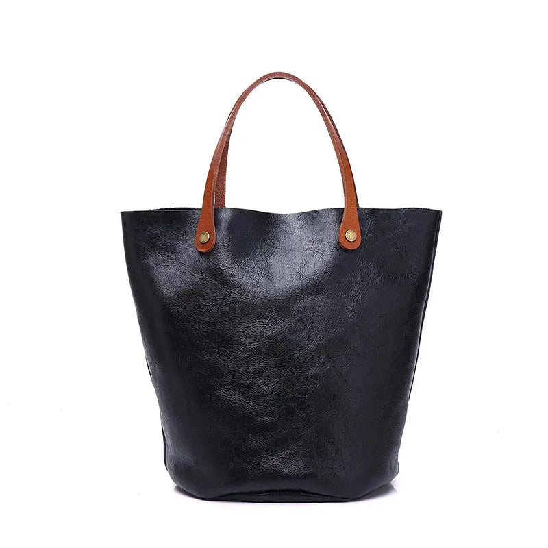 Retro Vegetable Tanned Leather Handbag Trendha