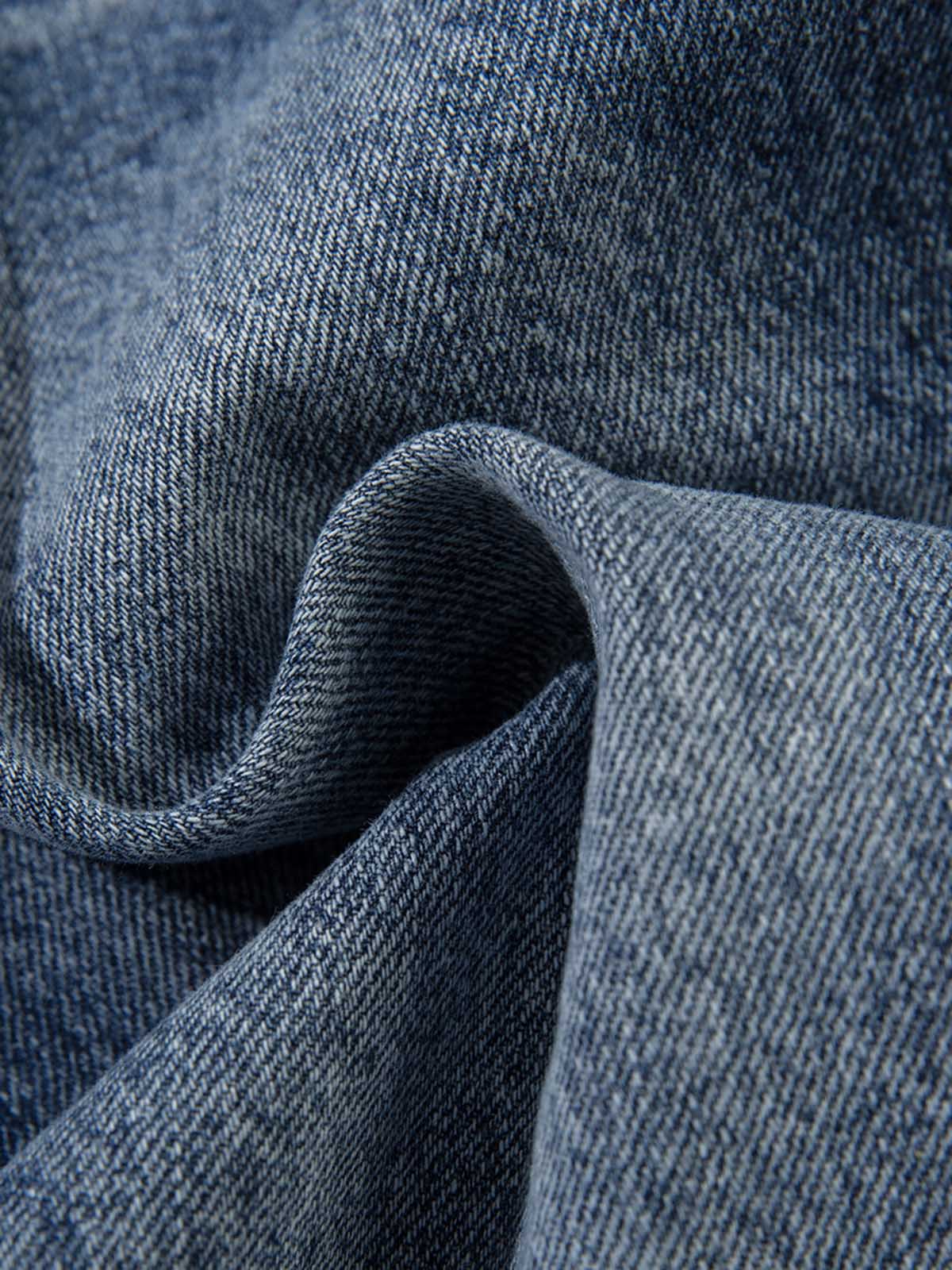 Washed  Print Straight Jeans - Goatlv
