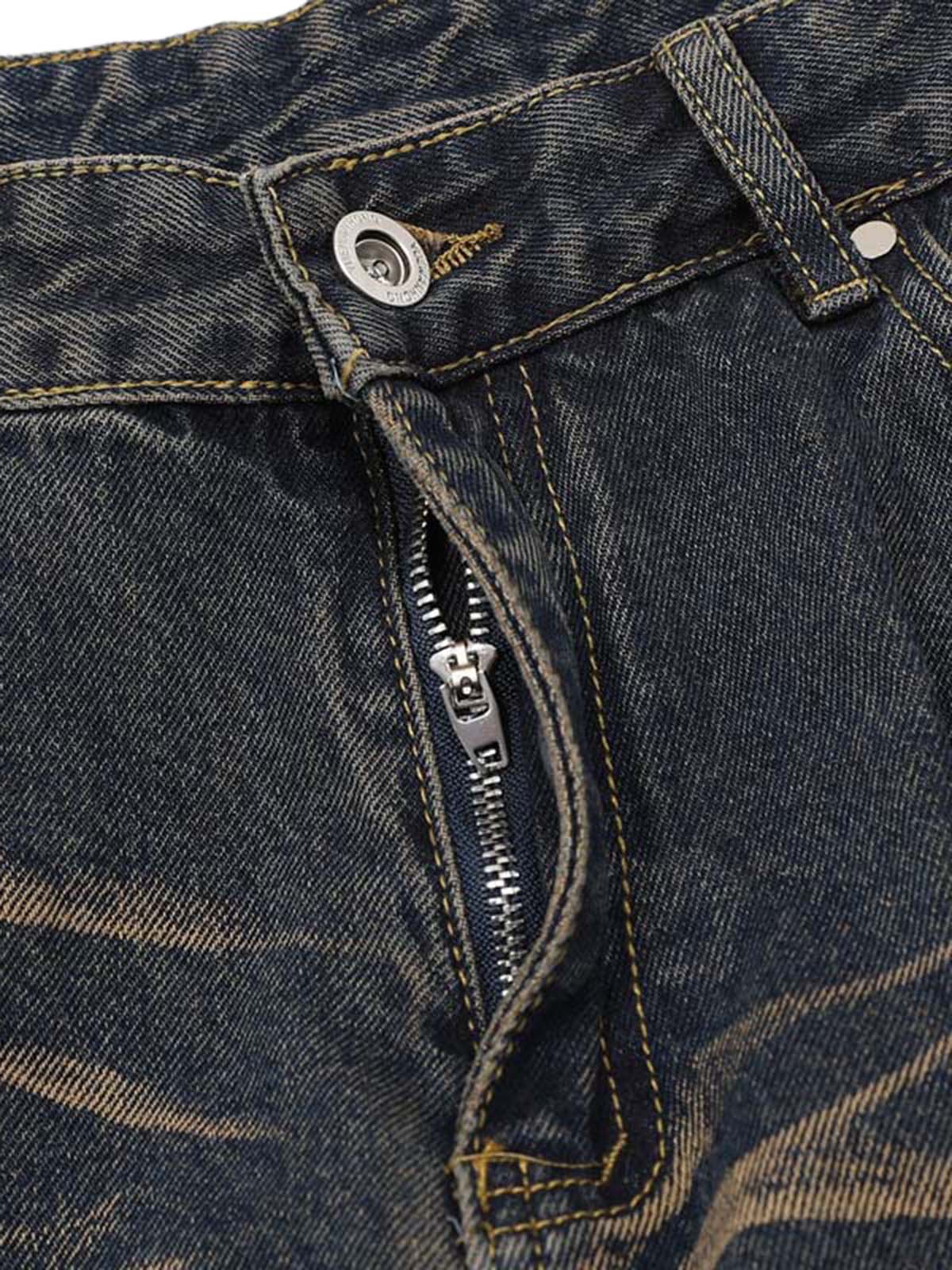Vintage Washed Distressed Multi Pocket Cargo Jeans - Goatlv
