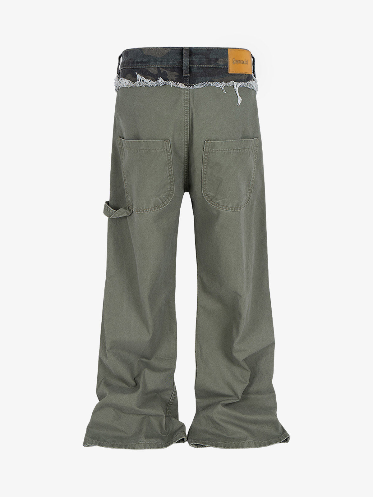 Camouflage Patchwork Whisker Baggy Jeans - Goatlv