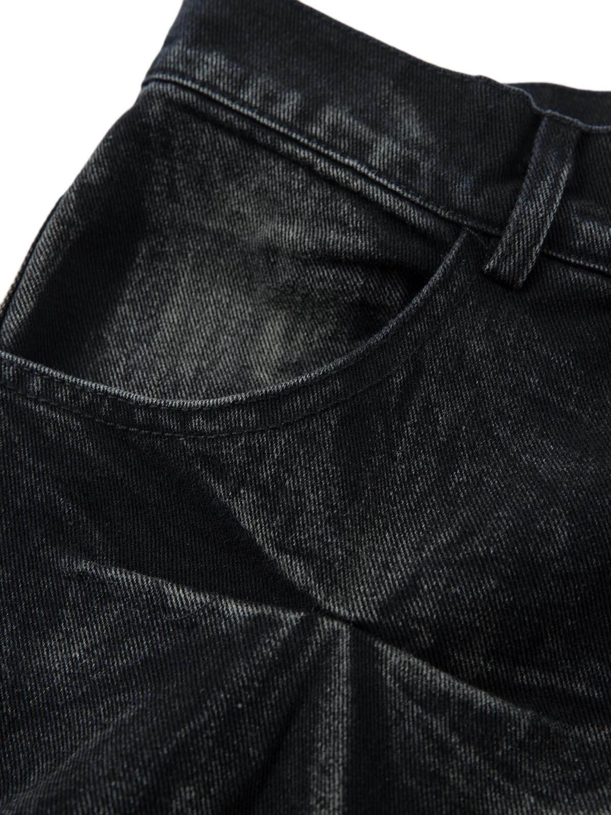 Heavy Washed Distressed Pleated Baggy Jeans - 2282 - Goatlv