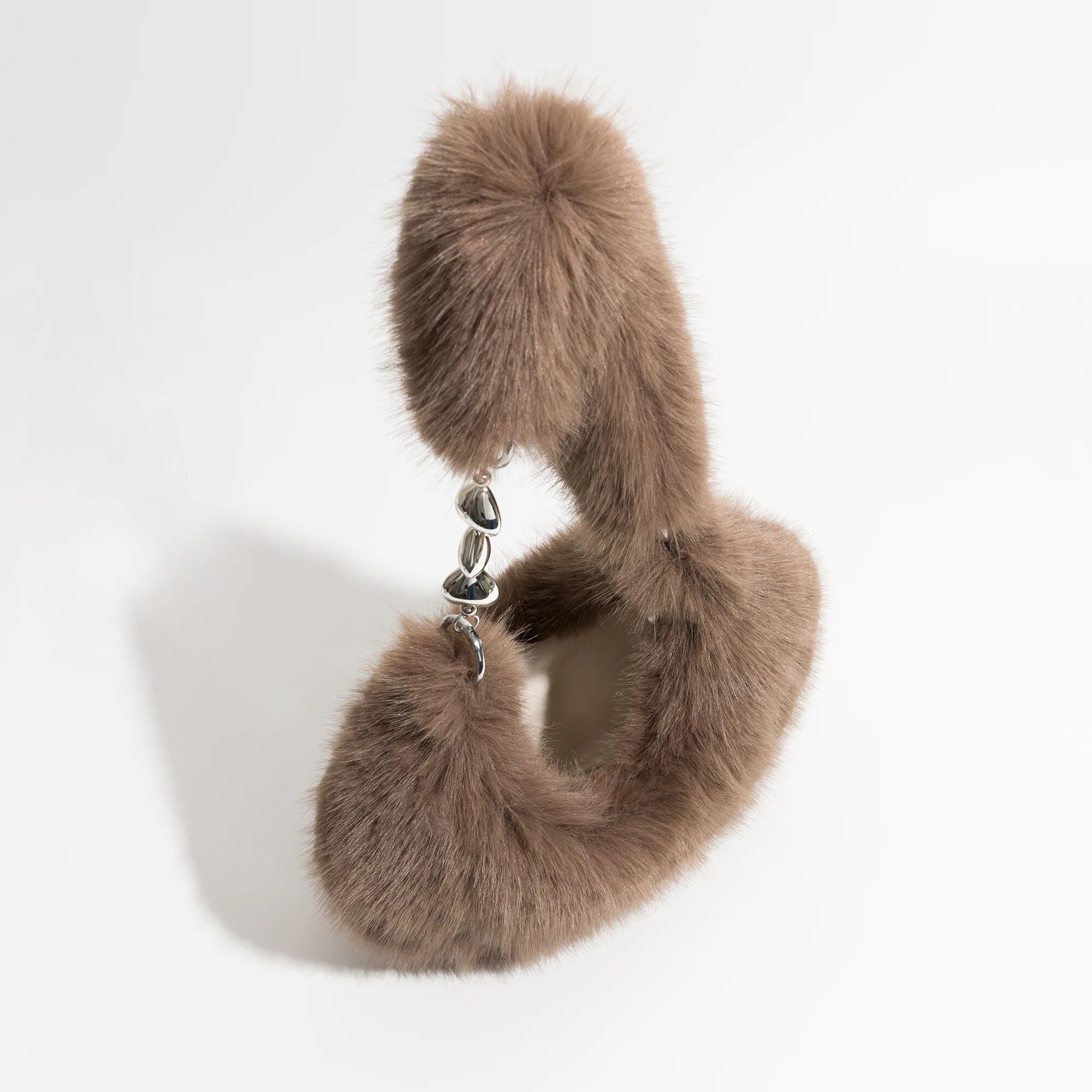 Chic Fuzzy Faux Fur Half Moon Shoulder Bag Trendha