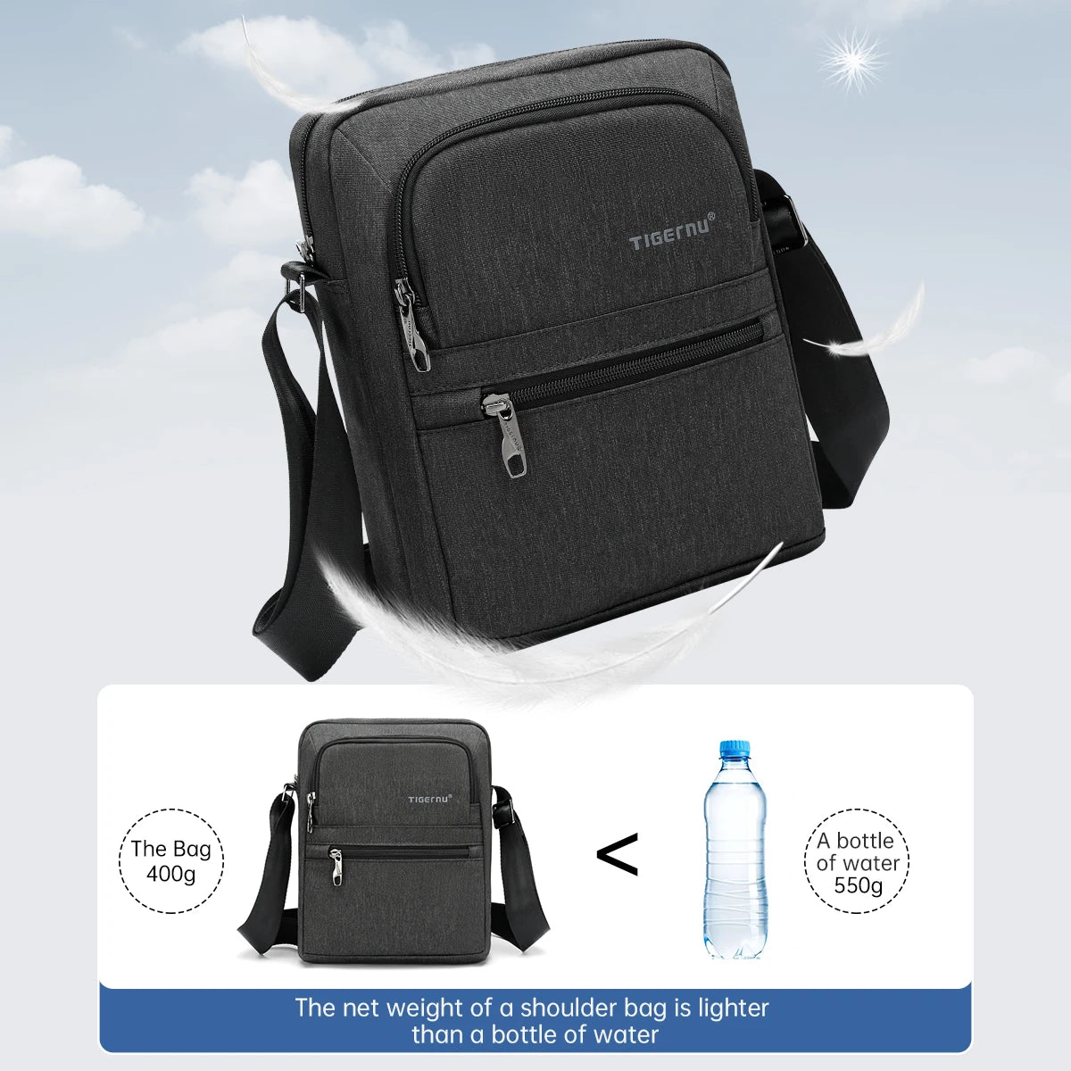 Waterproof Men’s Crossbody Bag with Shockproof 9.7" iPad Compartment Trendha