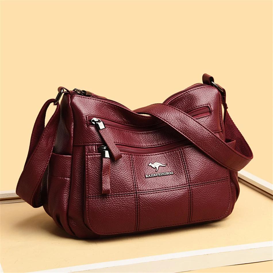 Luxury Women's Leather Shoulder Crossbody Bag - Fashionable and Versatile Handbag for 2023 Trendha
