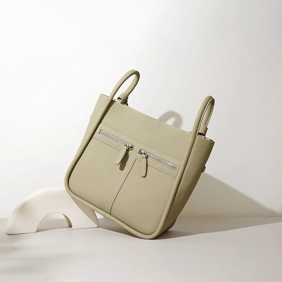 Genuine Leather Bucket Bag - Versatile Women's Shoulder & Handheld Tote Trendha