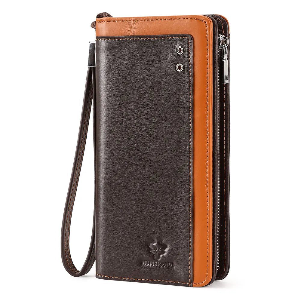 Men’s RFID Blocking Long Leather Wallet Trendha