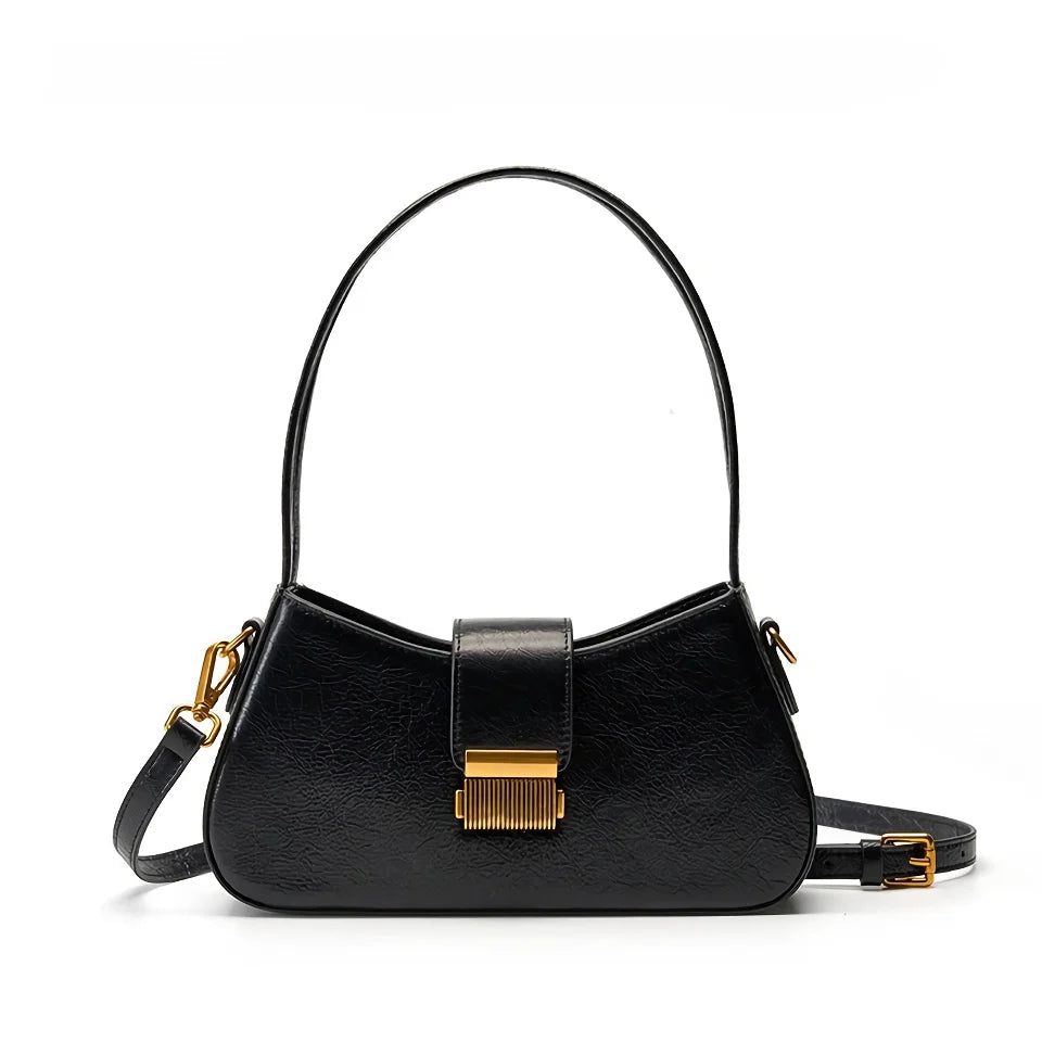Silver Black Baguette Shoulder Bag Nyzzle