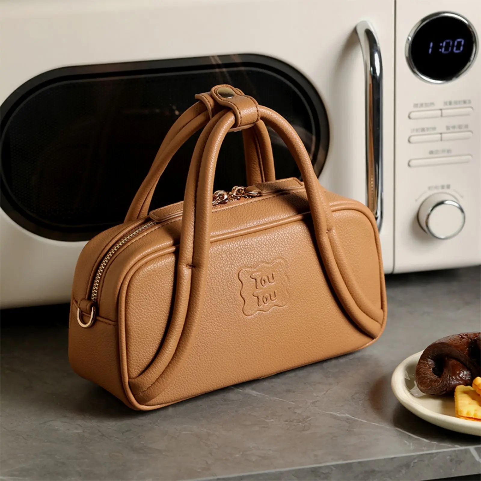 Mini Bowling Bag with Litchi Pendant Trendha