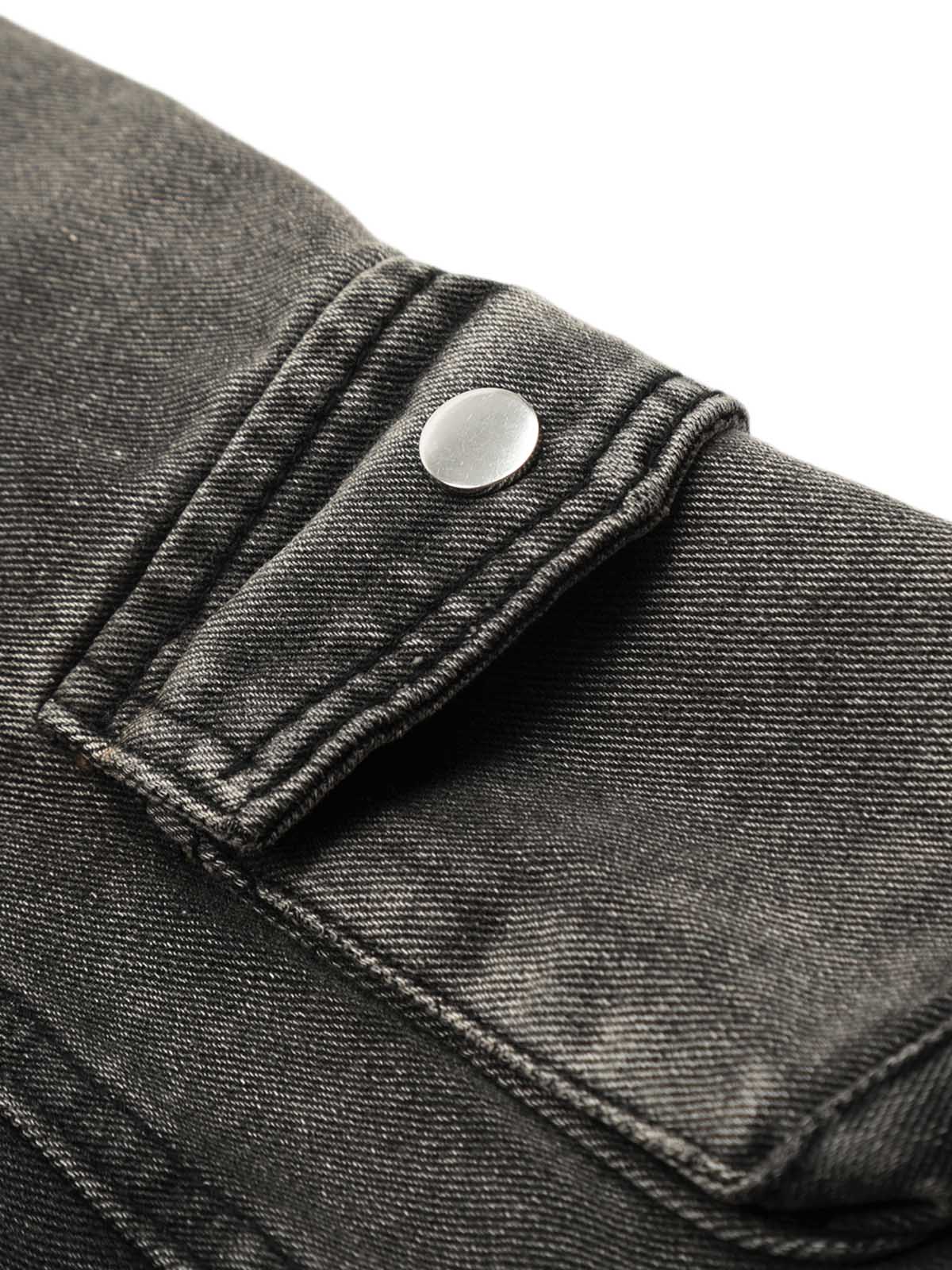 Washed Distressed Multi-pocket Straight Cargo Jeans - Goatlv