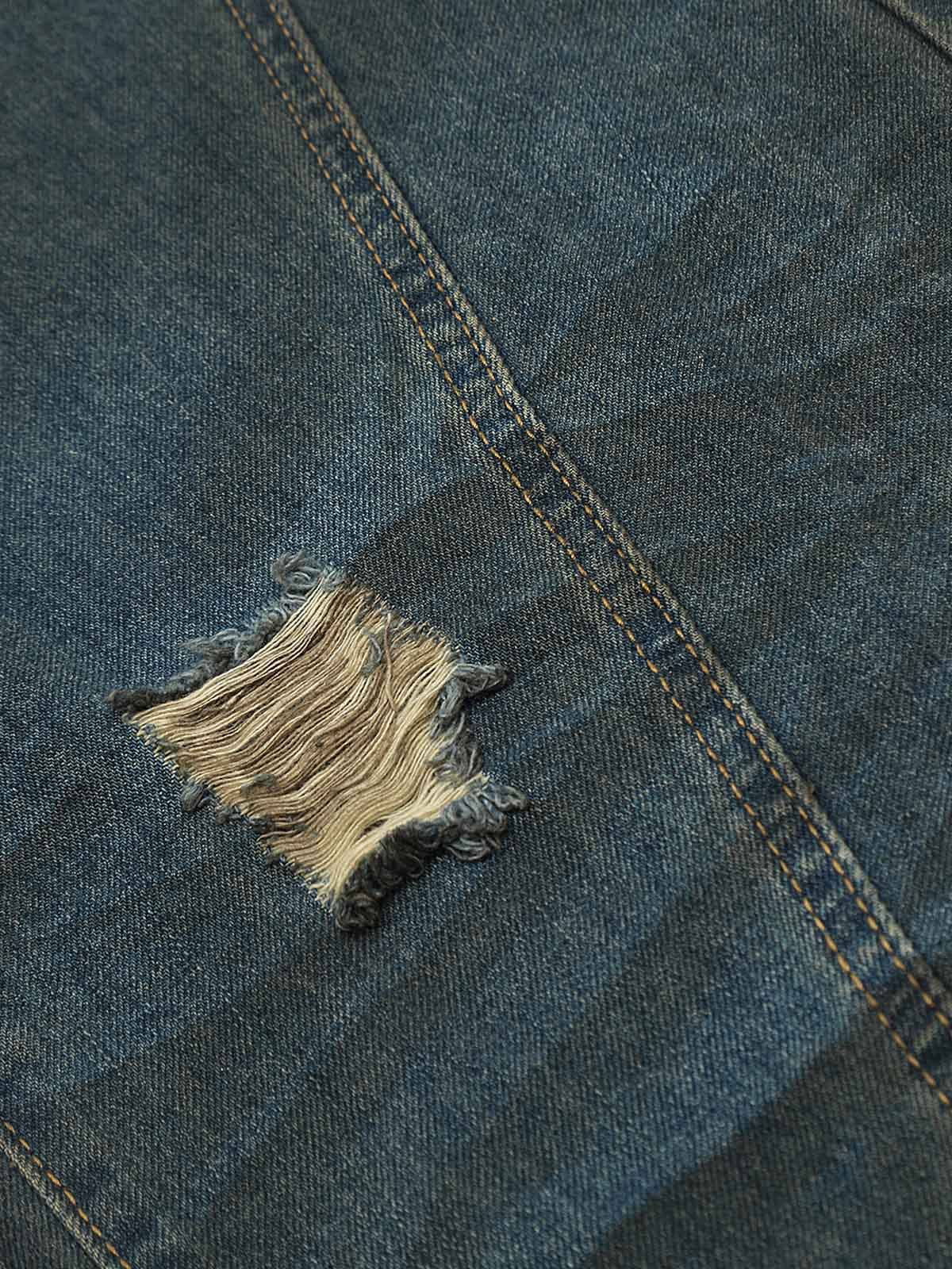Dirty Dyed Washed Straight Jeans - Goatlv