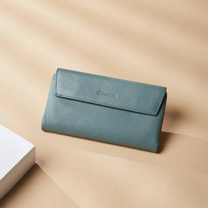 Genuine Leather Trifold Wallet with Coin Purse and Card Holder Trendha