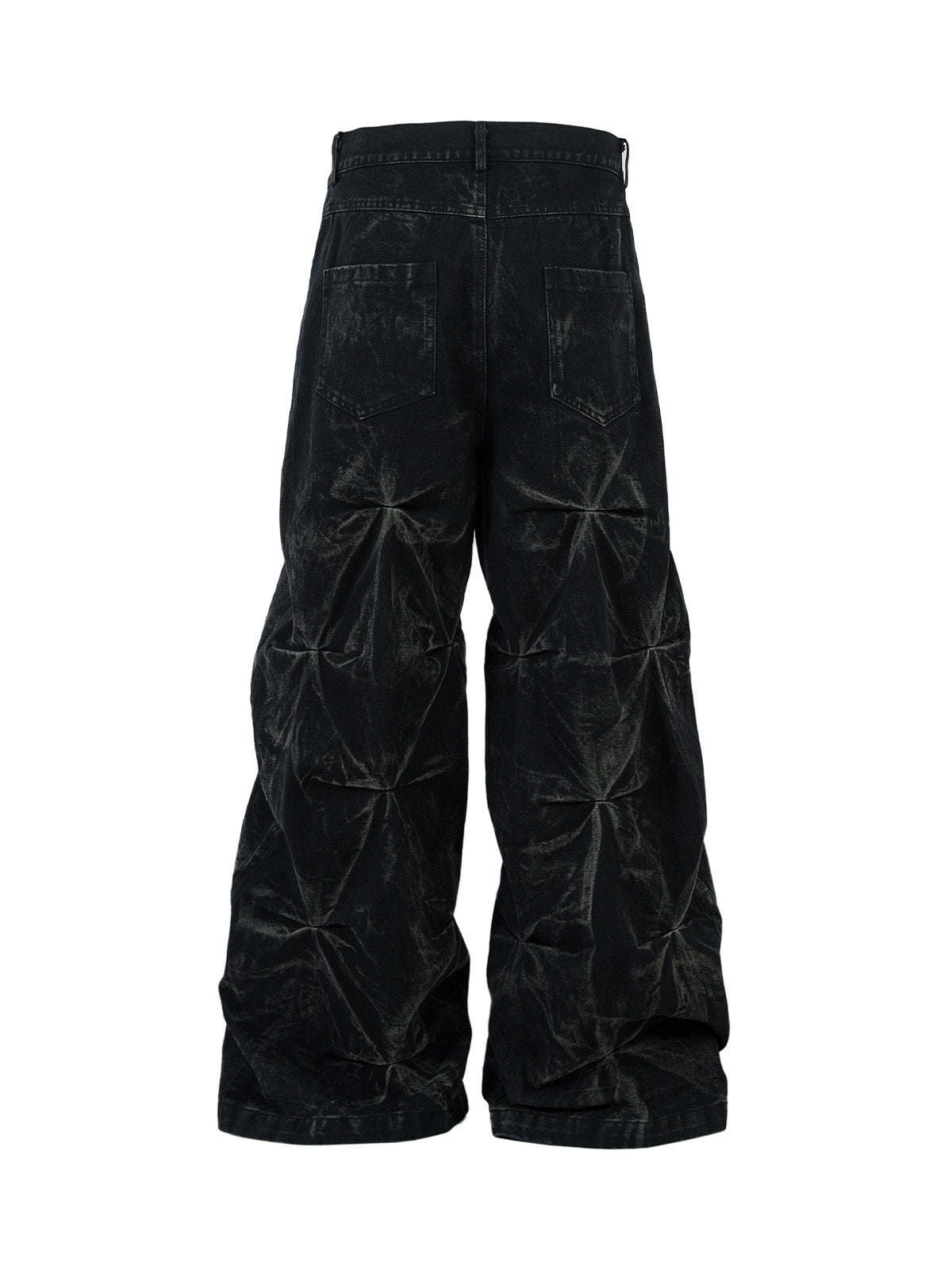 Heavy Washed Distressed Pleated Baggy Jeans - 2282 - Goatlv