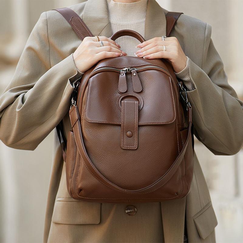 Elegant Genuine Leather Women's Backpack Trendha