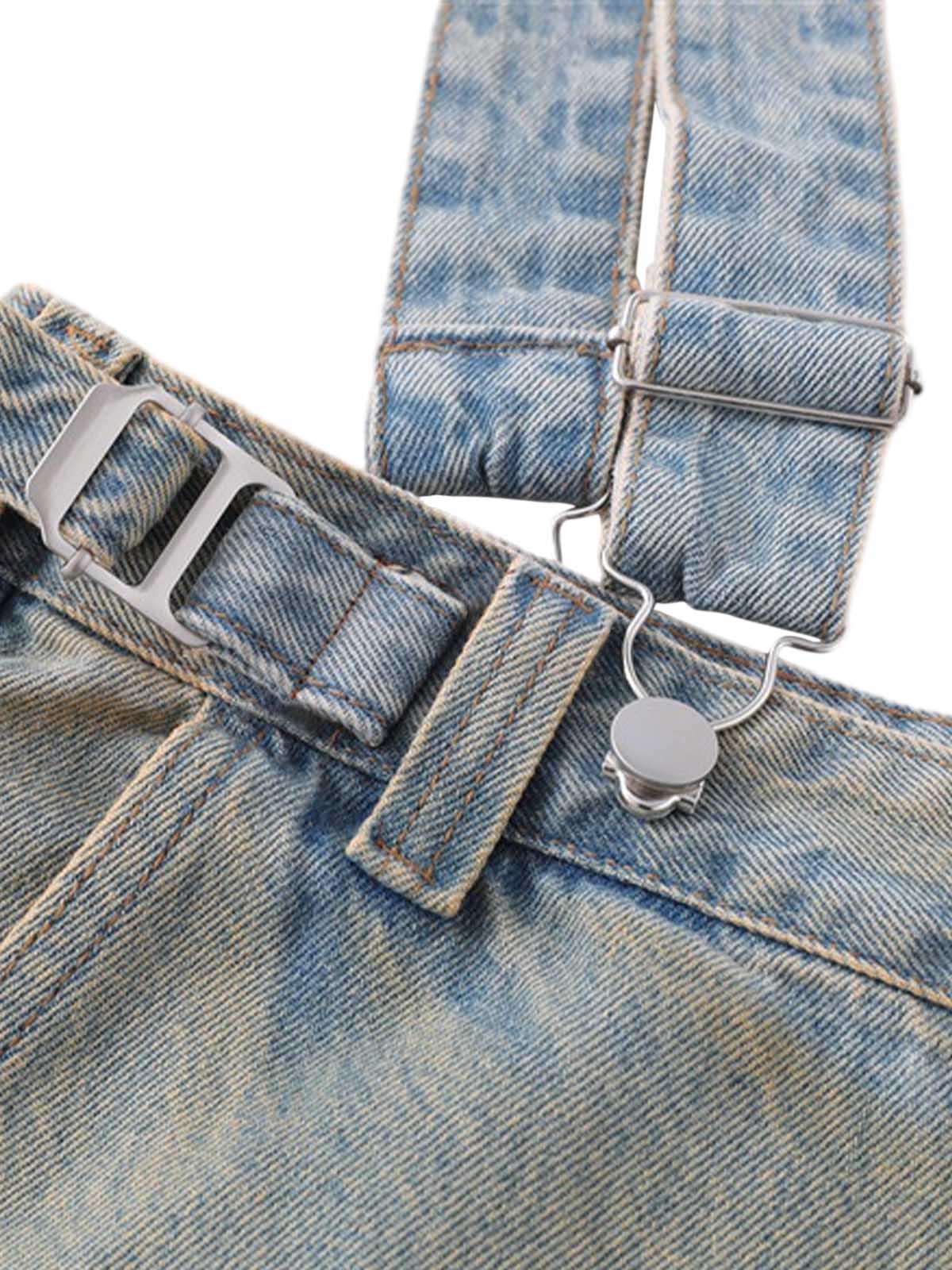 Distressed Washed Detachable Jeans - Goatlv