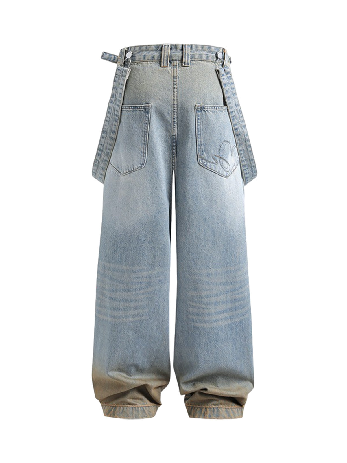 Distressed Washed Detachable Jeans - Goatlv