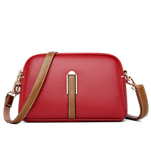 Luxury Genuine Leather Crossbody Bag for Women - Soft Cowhide Messenger Bag with Elegant Flap Closure Trendha