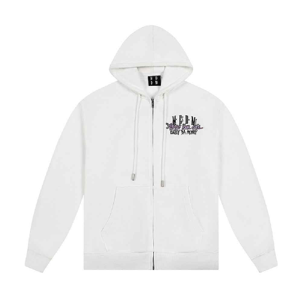 Zip-Up Hoodie With Enjoy Your Life Print