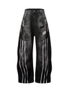 Street Stripe Dirty Dye Barrel Jeans - Goatlv