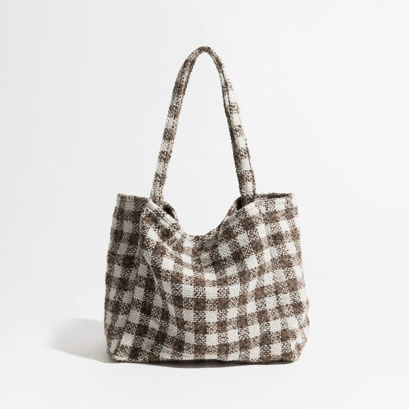 Vintage Plaid Square Shoulder Bag Trendha