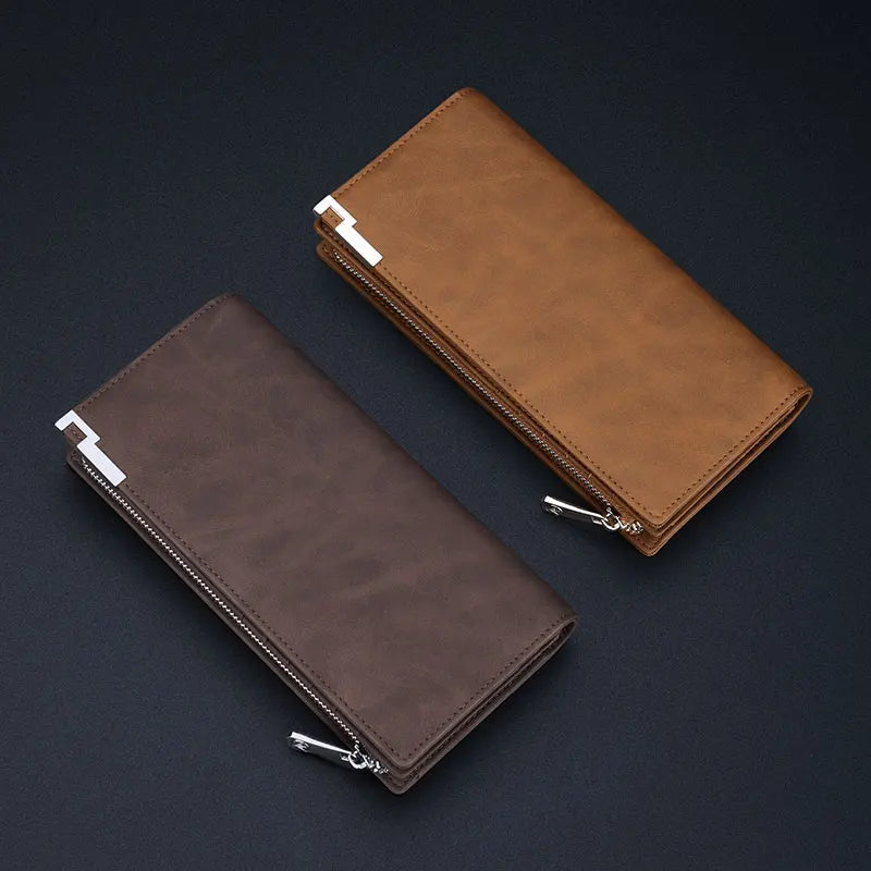 Luxury Long Leather Wallet for Men with Phone Holder Trendha