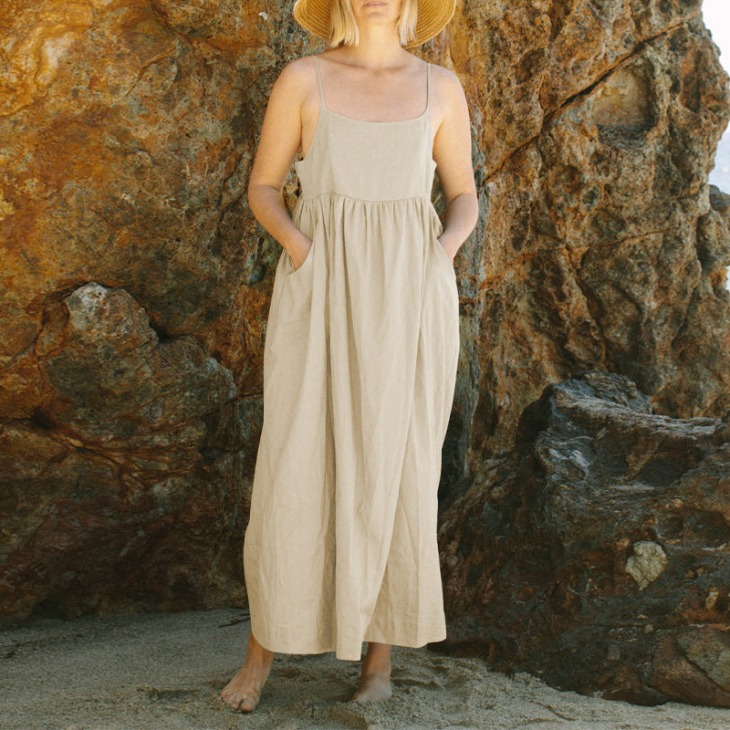 Women's Cotton Sling Dress French Design Nyzzle