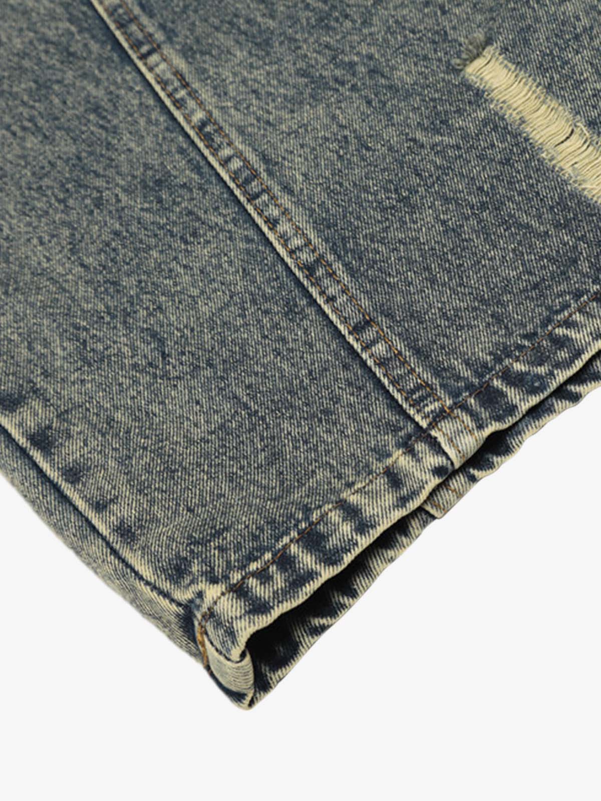 Vintage Washed Ripped Scimitar Jeans - Goatlv