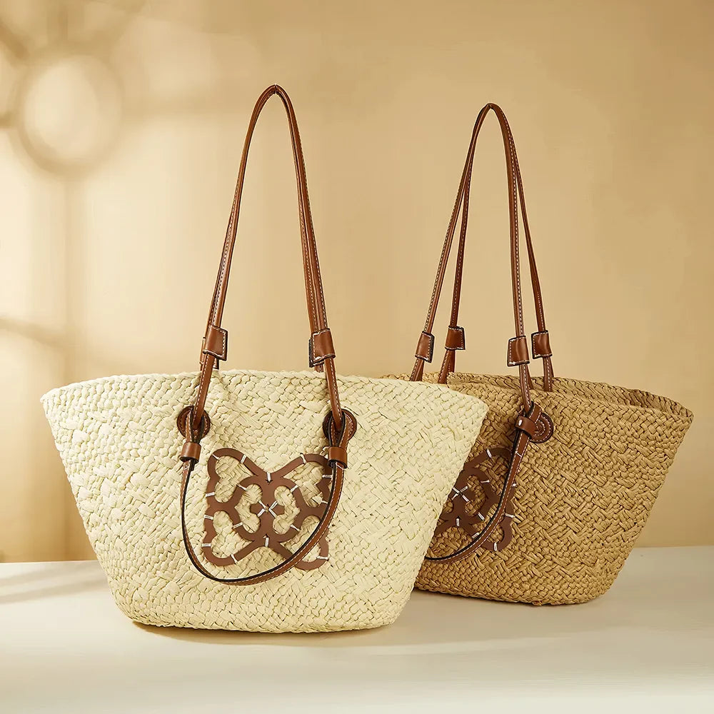 Striped Shoulder Beach Straw Bag Trendha