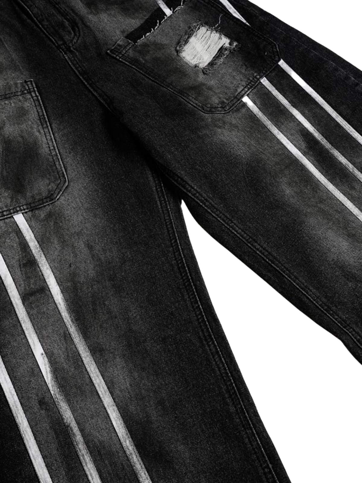 Street Stripe Dirty Dye Barrel Jeans - Goatlv