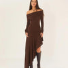 Chic Off-Shoulder Ruffle Long Dress Nyzzle