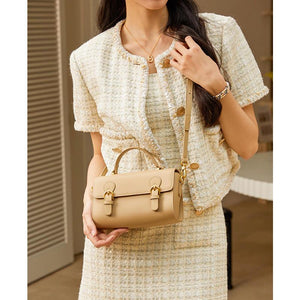 Elegant Leather Small Square Shoulder Messenger Bag Trendha
