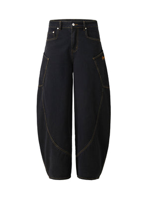 Embroidered Barrel Leg Jeans - Goatlv