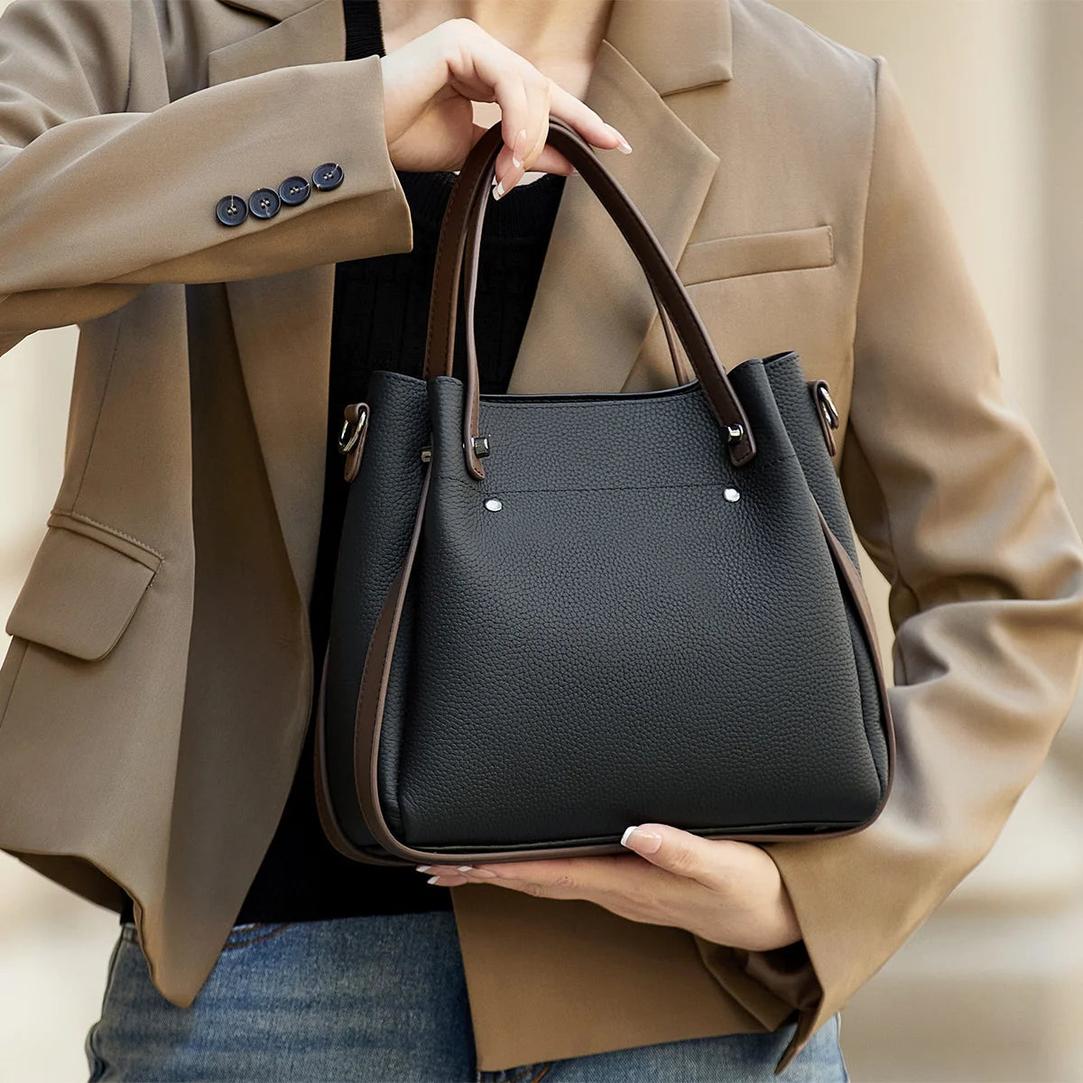 Limited Edition Genuine Leather Winter Tote Bag Trendha