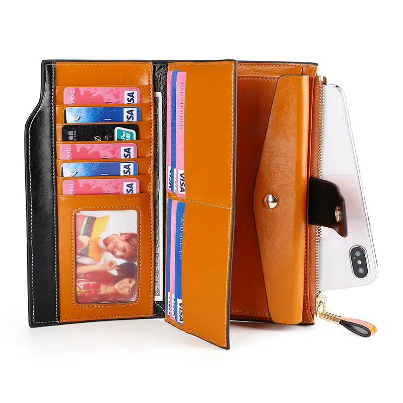 Elegant Rose Red Leather Wallet Trendha