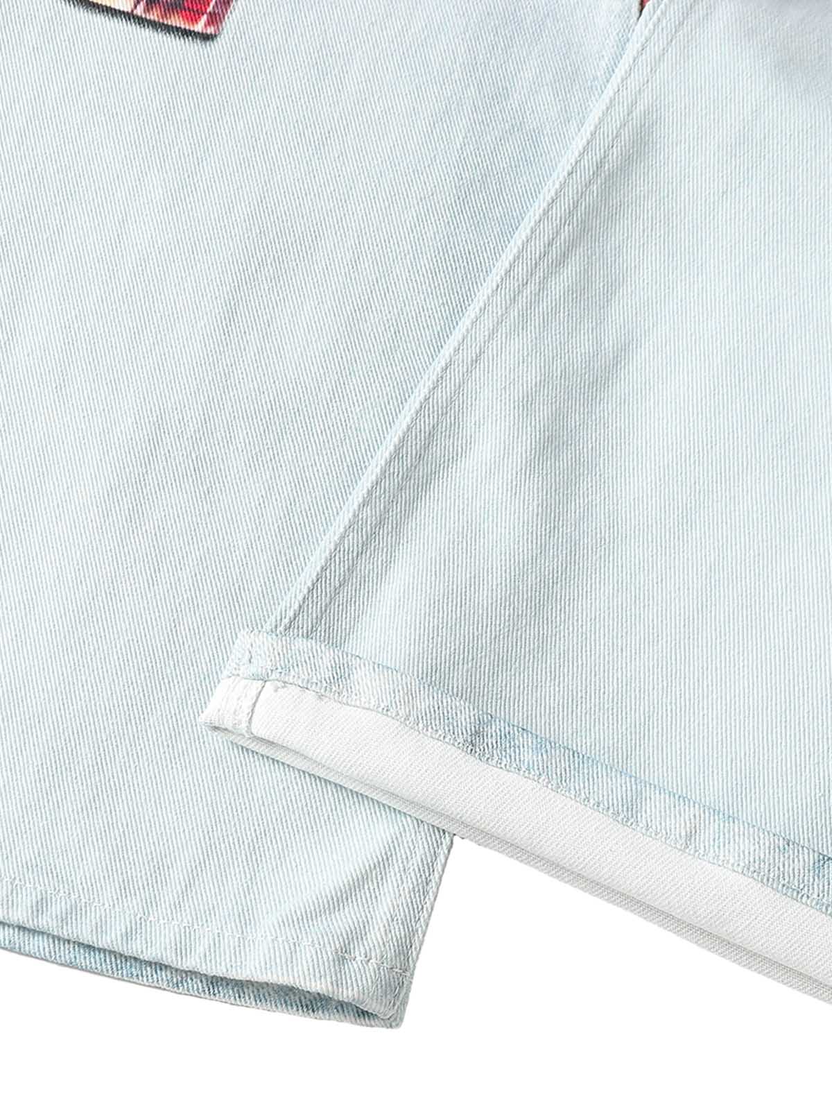 Plaid Print Baggy Jeans - Goatlv