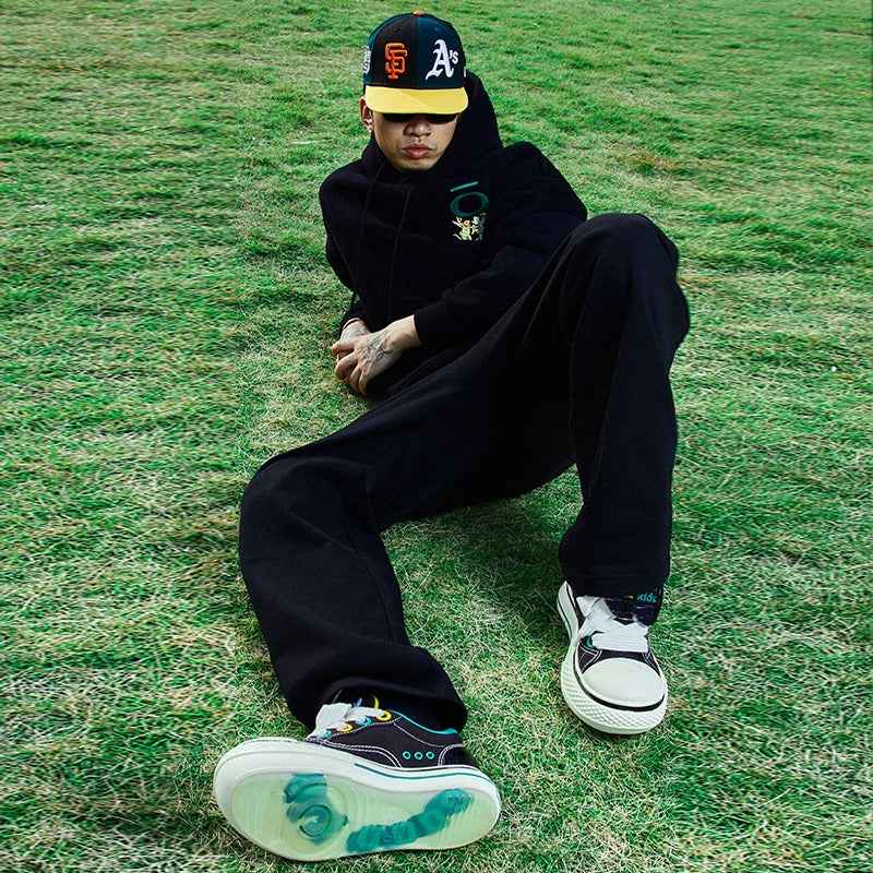 Canvas Platform Sneakers Black Green